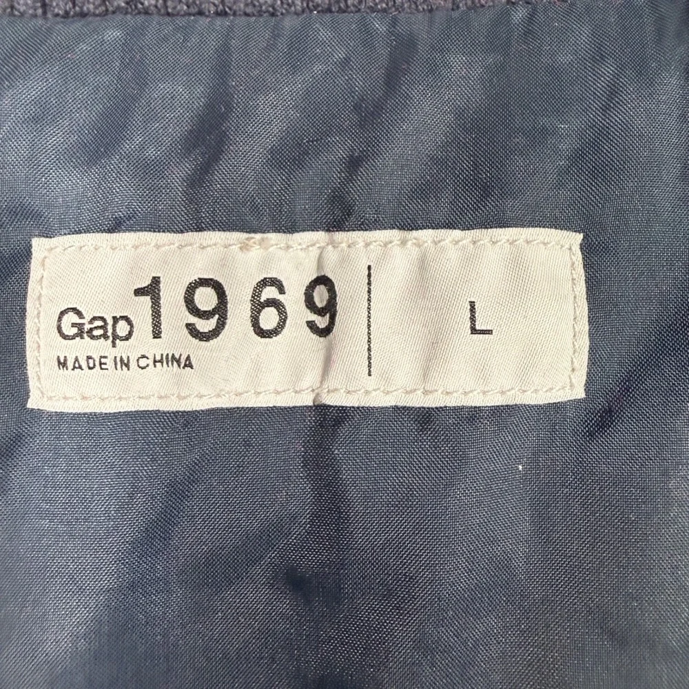 Gap 1969 Jacket Mens Large Blue Linen Cotton Blend Retro Bomber Lightweight‎